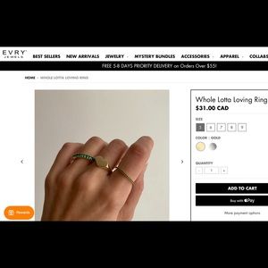 EVRY JEWELS whole lotta loving ring in size 6 ✨
